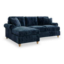 Alfie Navy Blue Left Hand Chaise Sofa For Living Room - Fully Assembled By Roseland Furniture - thumbnail 2