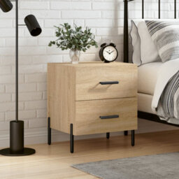 Berkfield Bedside Cabinet Sonoma Oak 40X35X47.5 Cm Engineered Wood - thumbnail 1