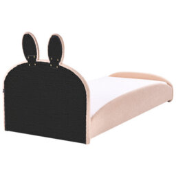 Wyld And Coco Snughome Bunny Bouclé Bed Beige 3Ft Eu Single, Low-Profile Frame With Bunny Ear Headboard - thumbnail 7