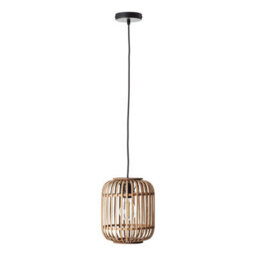 Luminosa Lighting Luminosa Mathias Single Pendant Ceiling Lamp, Natural Bamboo, Plywood, Matt Black Paint - thumbnail 6