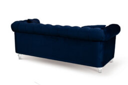Velvet Navy Blue 3 Seater Chesterfield Sofa With Acrylic Feet - thumbnail 6