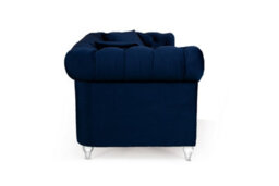 Velvet Navy Blue 3 Seater Chesterfield Sofa With Acrylic Feet - thumbnail 5
