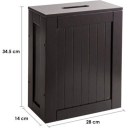 Brown Slim Bathroom Storage Cabinet Toilet Roll Holder Unit Cleaning Supply Organizer - thumbnail 2
