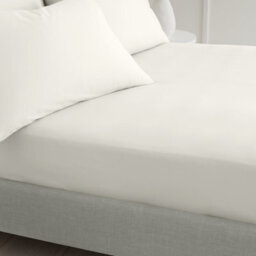 Bianca Fine Linens Bedroom 200 Thread Count Cotton Percale Fitted Sheet 32Cm Depth Cream - thumbnail 2