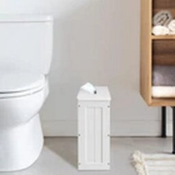 Bathroom Storage Cabinet Slimline Toilet Roll Paper Holder Box - thumbnail 4