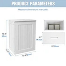Bathroom Storage Cabinet Slimline Toilet Roll Paper Holder Box - thumbnail 2