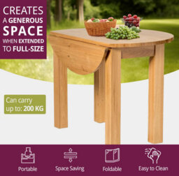 Hallowood Furniture Waverly Oak Drop Leaf Round Table - thumbnail 4