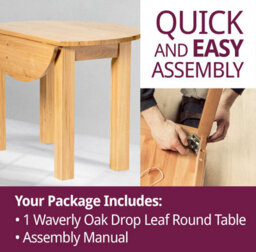 Hallowood Furniture Waverly Oak Drop Leaf Round Table - thumbnail 7