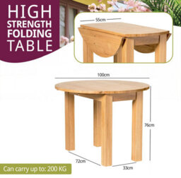 Hallowood Furniture Waverly Oak Drop Leaf Round Table - thumbnail 3