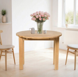 Hallowood Furniture Waverly Oak Drop Leaf Round Table - thumbnail 1