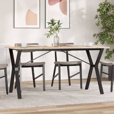 Berkfield Dining Table Y-Frame 140X80X75 Cm Solid Wood Pine And Steel - image 1