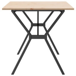 Berkfield Dining Table Y-Frame 140X80X75 Cm Solid Wood Pine And Steel - thumbnail 5