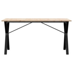 Berkfield Dining Table Y-Frame 140X80X75 Cm Solid Wood Pine And Steel - thumbnail 4