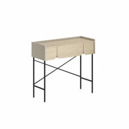 Decortie Modern Terra Dressing Table Lift-Up Mirror Storage Space 2 Drawers, Bedroom Vanity Table W100Xd40Cm Sonoma Oak, Sandstone - thumbnail 7