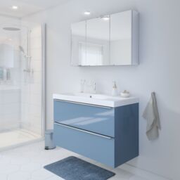GoodHome Imandra Compact Matt Mirror Effect Triple Bathroom Cabinet Mirrored (H)600mm (W)1000mm - thumbnail 4