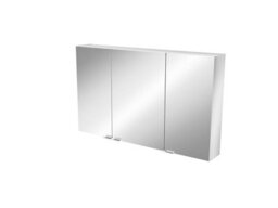 GoodHome Imandra Compact Matt Mirror Effect Triple Bathroom Cabinet Mirrored (H)600mm (W)1000mm