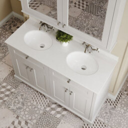 Hudson Reed Floor Standing 4 Door Traditional Vanity Unit With 1 Tap Hole White Marble Double Basin, Timeless Sand, 1220 X 470 mm - thumbnail 3