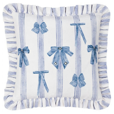 Furn. Noortje Ruffle Bows Printed Polyester Filled Cushion - image 1