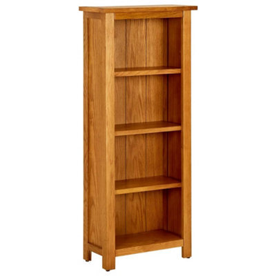 Vidaxl 4-Tier Bookcase 45X22X110 Cm Solid Oak Wood - image 1