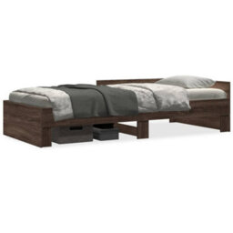 Berkfield Bed Frame Without Mattress Brown Oak 100X200 Cm Engineered Wood - thumbnail 2
