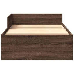 Berkfield Bed Frame Without Mattress Brown Oak 100X200 Cm Engineered Wood - thumbnail 5