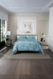 The Lyndon Company Petite Fleure Cotton Duck Egg Duvet Cover Set Blossom Floral Print Bedding With Elegant Piped Finish - thumbnail 1