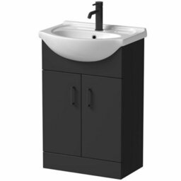 Affine Bathroom Toilet Basin Vanity Unit Combination Laundry Drawer Unit Black 1564mm - thumbnail 3