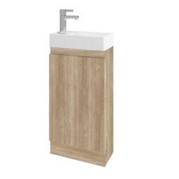 Belofay 400mm Bathroom Vanity Units With Basin With White Ceramic Bathroom Sink Soft Close Hinges & 1 Tap Hole (Denvor Terracotta)