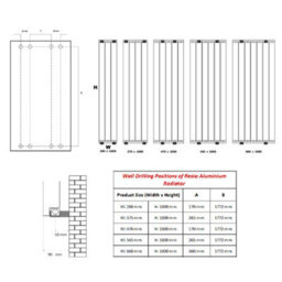 Reina Resia Aluminium Vertical Panel Radiator - 1800 X 660mm - White - thumbnail 3