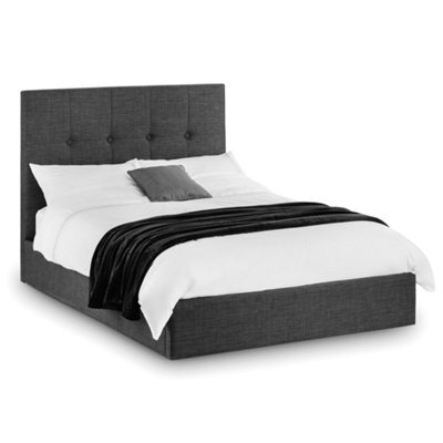 "Ashfield Premium Slate Grey Fabric - Lift Up Storage Bed Frame - Double 4'6"" (135Cm) " - image 1