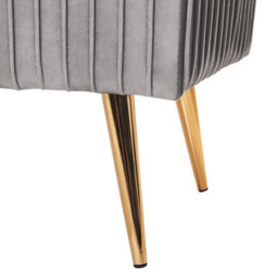 Beliani Upholstered Bench Paterson Velvet Light Grey - thumbnail 6