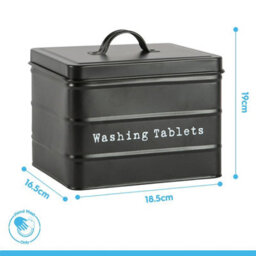 Harbour Housewares Washing Tablet Storage Container - Grey - Metal Vintage Industrial Under Sink Storage Caddy Cupboard Organiser - thumbnail 9
