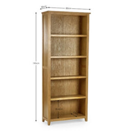 Oakham Premium Kinloch Tall Bookcase In Oak - thumbnail 4