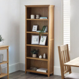 Oakham Premium Kinloch Tall Bookcase In Oak - thumbnail 2