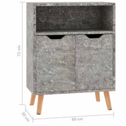 Berkfield Sideboard Concrete Grey 60X30X72 Cm Engineered Wood - thumbnail 8