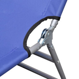 Berkfield Folding Sun Lounger Powder-Coated Steel Blue - thumbnail 4