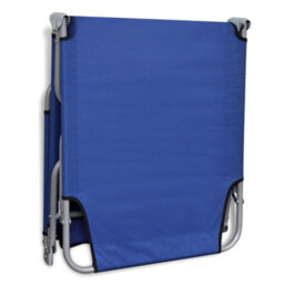 Berkfield Folding Sun Lounger Powder-Coated Steel Blue - thumbnail 5