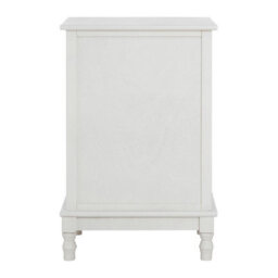 Orsina 3 Drawer White Chest Dresser, Renewable Pine Wood End Table, Shaker-Inspired Design With Contrasting Drawers - thumbnail 4