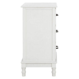Orsina 3 Drawer White Chest Dresser, Renewable Pine Wood End Table, Shaker-Inspired Design With Contrasting Drawers - thumbnail 3