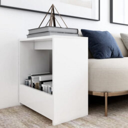 Berkfield Side Table White 50X26X50 Cm Engineered Wood - thumbnail 1