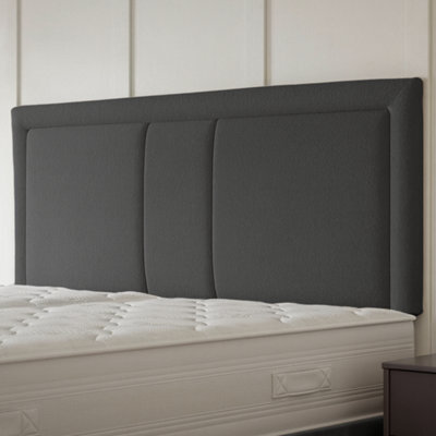 "Urban Textures - Atlas Luxury 20"" High Boucle Fabric Upholstered Headboard - Grey" - image 1