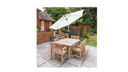 PureLifestyleWonders Tilting Garden Parasol - Cream With Crank Handle - thumbnail 4