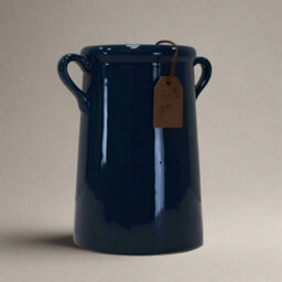 Four Candle Satchville Large Blue Ceramic Vase