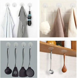 Waterproof Adhesive Hooks For Kitchen And Bathroom. Hang Clothes, Towels, Accessories, In The Bathroom - thumbnail 3