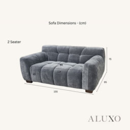 Aluxo Harlem 2 Seater Boucle Sofa Loveseat Grey Steel Medium 5 Year Warranty - thumbnail 5