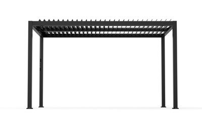 Agadon Aluminium Pergola Shading System 300 X 400 Cm Dark Grey - image 1
