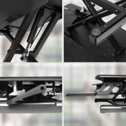 Duronic Dm05D16 Sit-Stand Desk Workstation, Desk Convertor, Manually Height Adjustable 12-43Cm, 77X50Cm Platform - Black - thumbnail 2