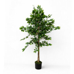 5Ft Artificial Banyan Tree 150Cm With 1008 Green Leaves & Black Pot - thumbnail 7