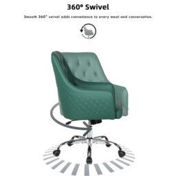 Swivel Desk Chair, Adjustable Heigh Pvc Leather Office Chair - Green - thumbnail 3