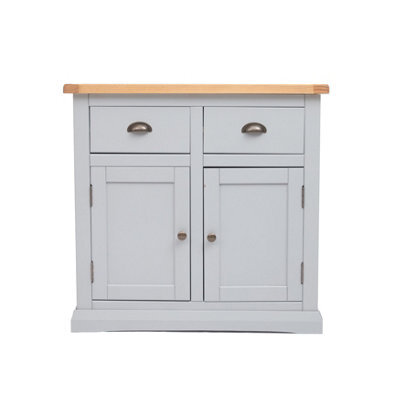 Cabinet Bits Loreo Light Grey 2 Drawer 2 Door Sideboard Brass Cup Handle - image 1